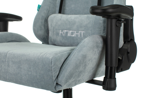 Кресло игровое Zombie VIKING KNIGHT Fabric серо-голубой Light-28 с подголов. крестовина металл Бюрократ