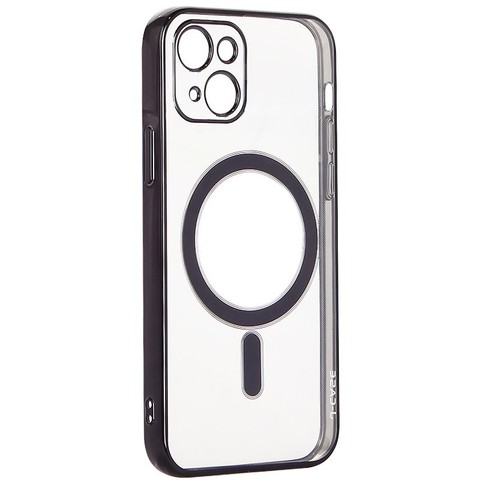 Силиконовый чехол J-case с магнитом (MagSafe) для iPhone 13 (6.1) 2021 (Черный)