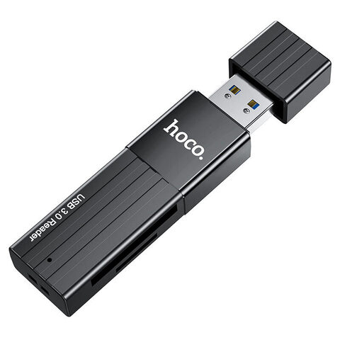 Картридер Card Reader USB 2.0 для карт памяти Micro SD / TF Hoco HB20 (Черный)