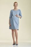 Платье для беременных 08830 серо-голубой