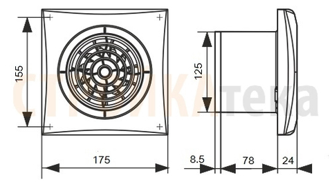 Накладной вентилятор Эра AURA 5C IVORY D125 с обратным клапаном