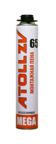 Купить Пена пистолетная всесезонная ATOLL ZV Mega 65 Pro, 850мл недорого со склада в Хабаровске, Якутске, Владивостоке, Южно-Сахалинске, Благовещенске