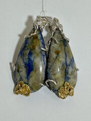 Азурит (серебряные серьги)