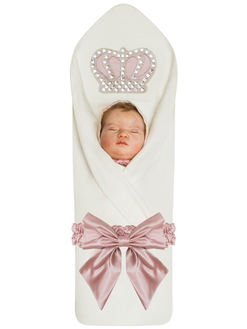 Плед-конверт "Императрица" стразы, бант утренняя роза