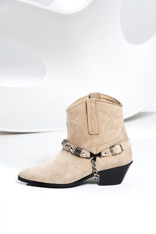 Казаки из натуральной замши со съемными ремешками WESTERN