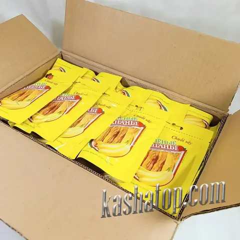 Бананы сушеные, 3 кг (коробка - 30 упаковок по 100г)