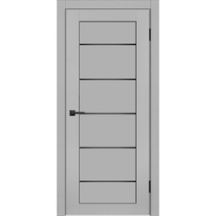 Купить Межкомнатная дверь эмалит Альфа 5 светло-серая остеклённая