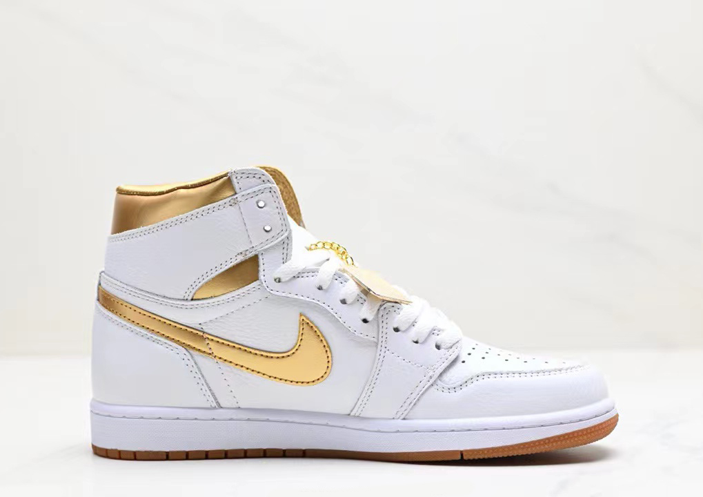 Jordan 1 mid white gold sales