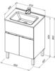 Aquanet 277549 Компл.3 - Тумба Алвита new 60 напольная 1 ящ., 2 дв. цв.дуб веллингтон белый (277549)