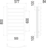 Полотенцесушитель Terminus Классик П8 500х800 бп600