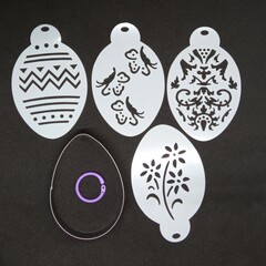 Набор пасхальный: вырубка яйцо + трафареты.