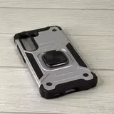 Противоударный чехол Strong Armour Case с кольцом для Samsung Galaxy S23 (Серебро)