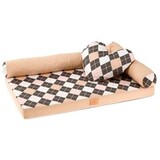 Лежак-кровать для кошек и собак Ferplast Tommy Rombus 80, коричневый ромб,  80x50x16 см