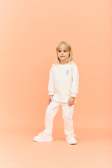 Комплект свитшот и брючки с вышивкой "Молоко" (экрю)