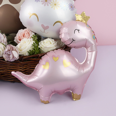 Г Мини-фигура, Динозаврик в короне, Розовый, 14''/36 см, 1 шт.