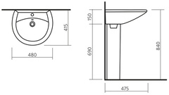 УМЫВАЛЬНИК SANITA АТТИКА 48