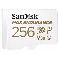 Карта памяти microSDXC 256GB SanDisk Class 10 UHS-I U3 V30 Max Endurance Video Monitoring (SD адаптер)