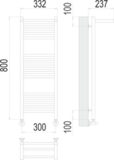 Полотенцесушитель Terminus Аврора с/п П16 300х800