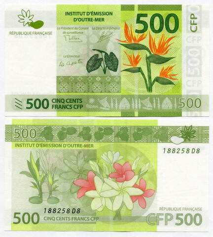 Банкнота Французская Полинезия 500 тихоокеанских франков 2014 год 188258 D8. UNC