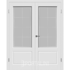 Купить Двустворчатая дверь эмаль VFD Sheffield Polar белая остеклённая