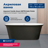 Aquanet 88778-MW-MB Ванна FAMILY SMART 1700х780 мм акрил.,слив-перелив, Белый мат./черный–матовый Black matte (293084)