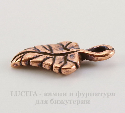 Подвеска TierraCast "Листик плюща" (цвет-античная медь) 16х8 мм