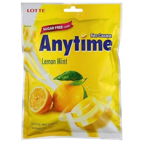 Леденцы Lotte AnyTime Lemon mint 74 гр
