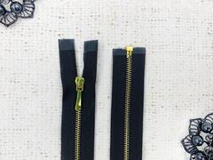 Молния металл Т1, L 70 см, чёрный с золотом