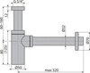 Alcaplast A400-N-B Сифон для умывальника металл никель мат