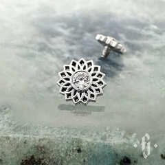 Накрутка "Sole" - Белое золото - White CZ