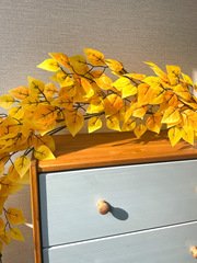 Береза - лиана, гирлянда, ампельное растение, осенний декор, оранжевая, длина 2 метра,более 380 листочков, 1 шт.