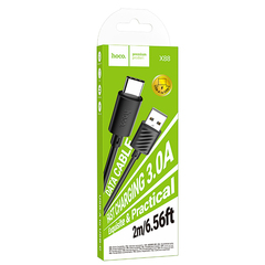 Кабель для зарядки hoco X88, USB-C 3.0А, 2м, черный