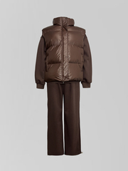 Спортивный костюм-тройка 23367 из зип-кофты, прямых штанов на кулиске и жилета