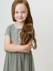 платье  для девочки  КР 5961/хаки 6206 Н070.1 к663