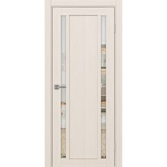 Купить Межкомнатная дверь экошпон Турин 522.212 ясень перламутровый остеклённая