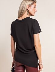 Футболка из премиального хлопка с ассемитричным низом  D49.051 (112736)