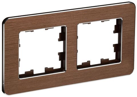BRITE Рамка 2-мест. РУ-2-1-Бр металл коричн. RE AL IEK