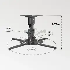 Кронштейн для проектора Cactus CS-VM-PR04-BK черный макс.10кг потолочный поворот и наклон — фото 5