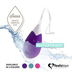 Фиолетовое виброяйцо на радиоуправлении Anna Vibrating Egg Remote - 