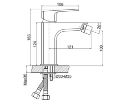 Смеситель для биде WISLA однорычажный