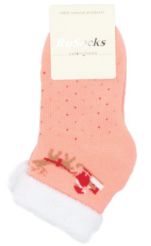 Новогодние махровые носки RuSocks, цвет персиковый