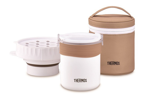 Термос Thermos JBS-360 0.36л. бежевый/белый с чехлом (135223)