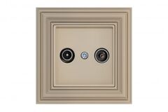 Розетка радиоточка + ТВ оконечная кремовая омбре LIREGUS RETRO