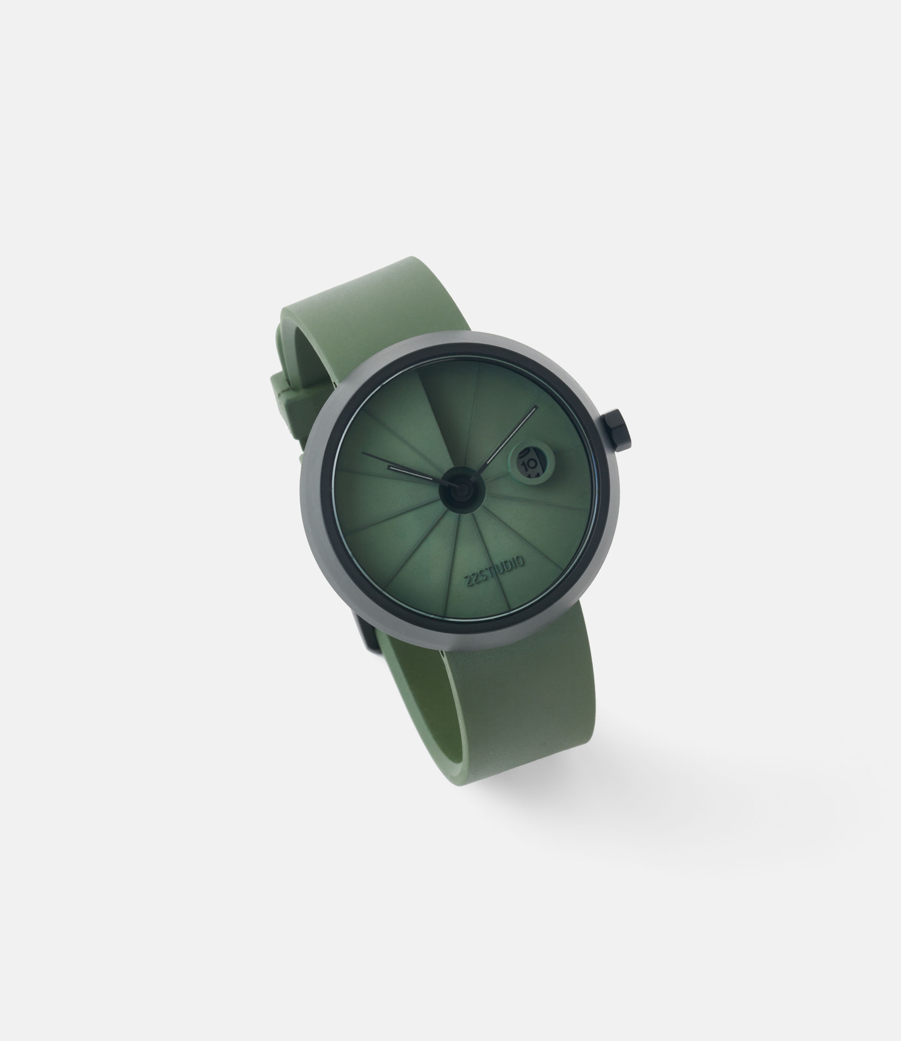 22 Studio 4D Watch Moss Green — часы с циферблатом из бетона (44 мм)