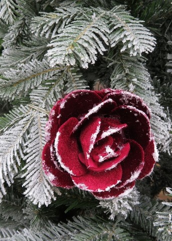 Роза на клипсе 15х90см House of Seasons бордо