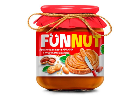 Арахисовая паста с кусочками арахиса Funnut, 340г