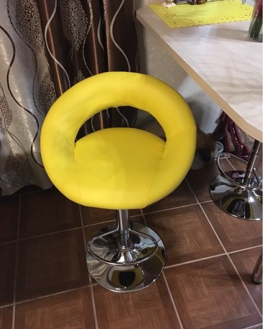 Сиденье для барного стула Mira/Мира, экокожа, желтое (сидение), распайка 10х10 см
