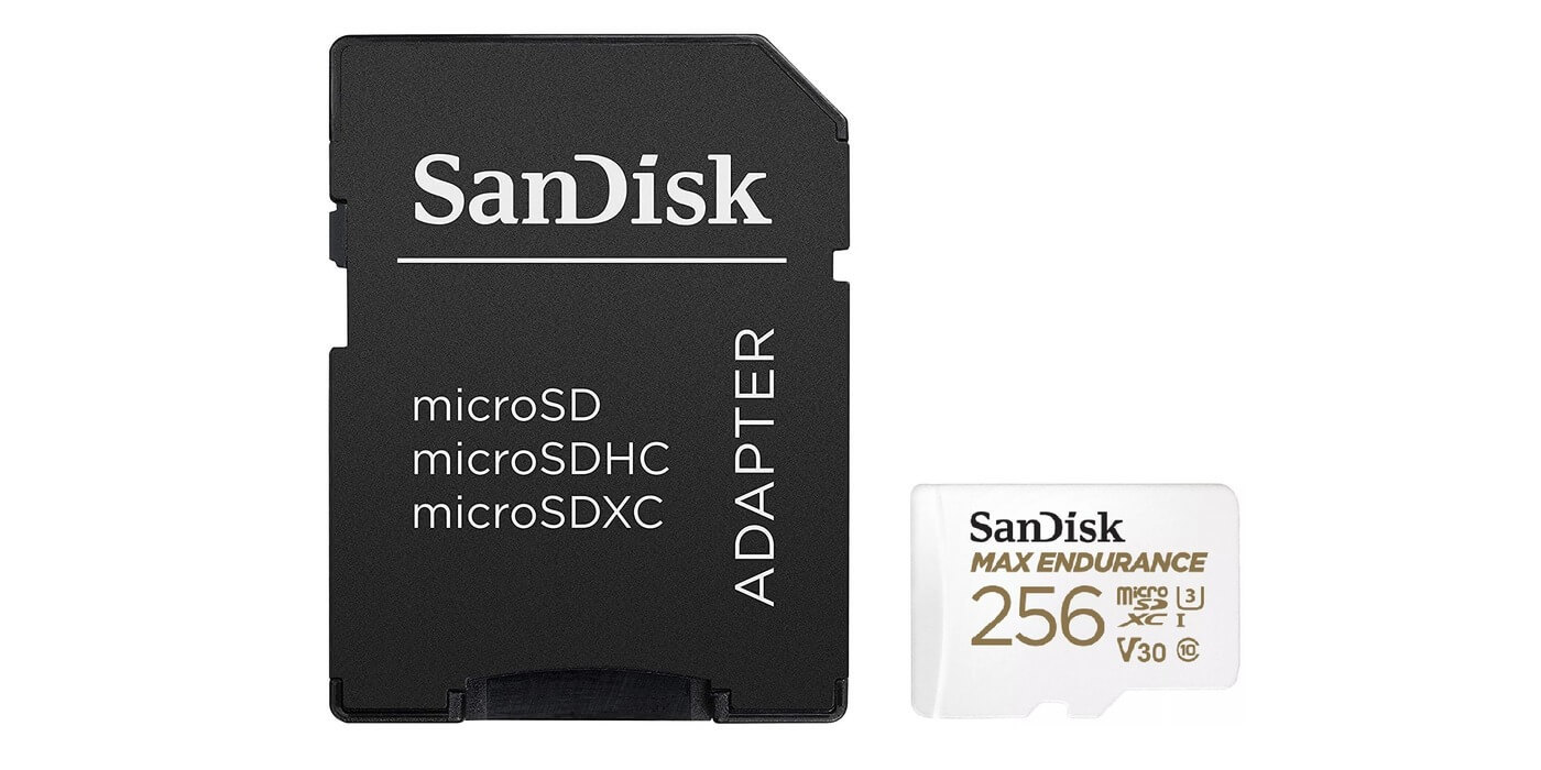 Карта памяти microSDXC 256GB SanDisk Class 10 UHS-I U3 V30 Max Endurance Video Monitoring (SD адаптер)