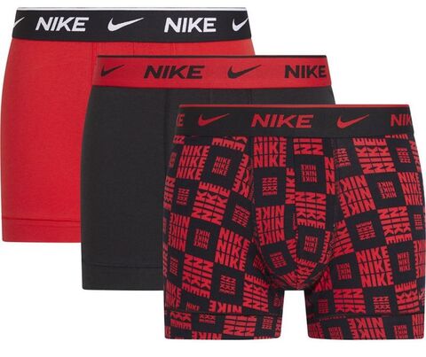 Боксерки Nike Everyday Cotton Stretch Trunk 3P - logo checkers print/uni red/black