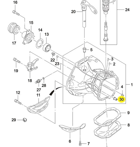 ВТУЛКА КПП НАПРАВЛЯЮЩАЯ (К КАРТЕРУ) NEXIA, LANOS, CHANCE, CRUZE, GENTRA, LACETTI, AVEO -2011 GM 14*16*8